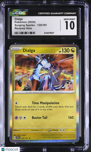 2024 Pokemon Surging Sparks Dialga Reverse Holo 135/191 CGC 10 #135/191