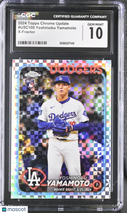 2024 Topps Chrome Update Yoshinobu Yamamoto X-Fractor Rookie #USC108 CGC 10