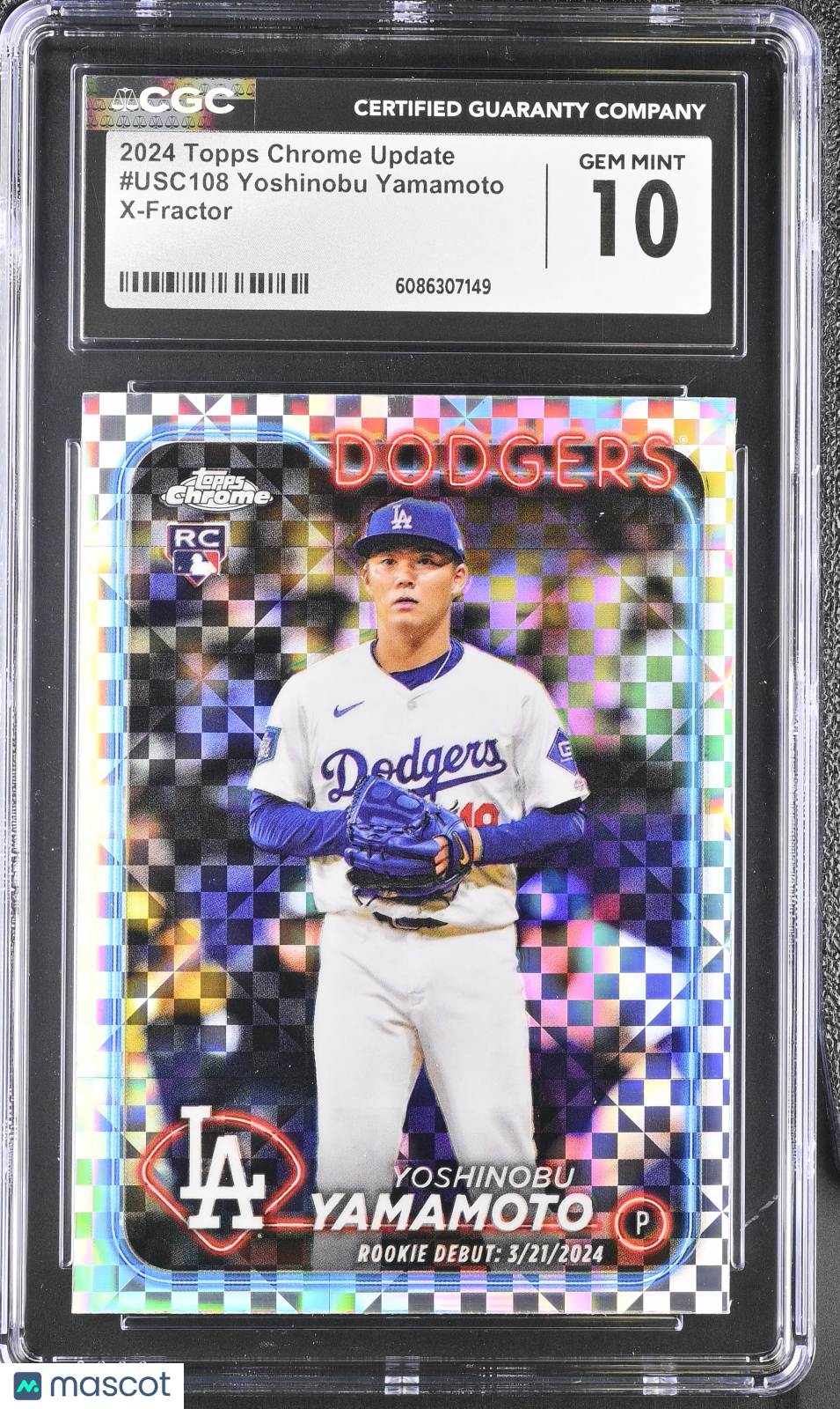 2024 Topps Chrome Update Yoshinobu Yamamoto X-Fractor Rookie #USC108 CGC 10