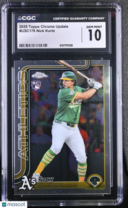 2025 Topps Chrome Update Nick Kurtz Rookie #USC178 CGC 10 Oakland Athletics