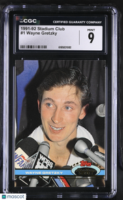 1991-92 Stadium Club Wayne Gretzky #1 CGC 9 Los Angeles Kings