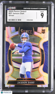 2025 Panini Select Jaxson Dart Silver Rookie #93 CGC 9 New York Giants