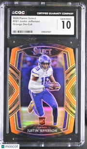 2020 Panini Select Justin Jefferson Orange Die-Cut Rookie #261 CGC 10 Vikings