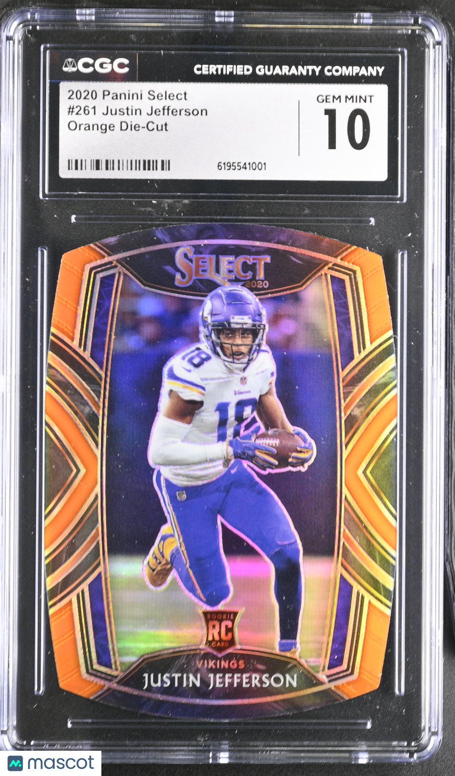 2020 Panini Select Justin Jefferson Orange Die-Cut Rookie #261 CGC 10 Vikings