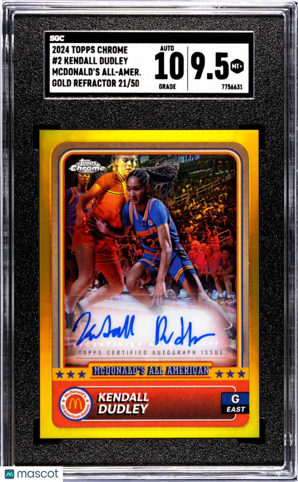 2024 Topps Chrome Mcdonald's Kendall Dudley Gold Refractor 50 #2 SGC 9.5