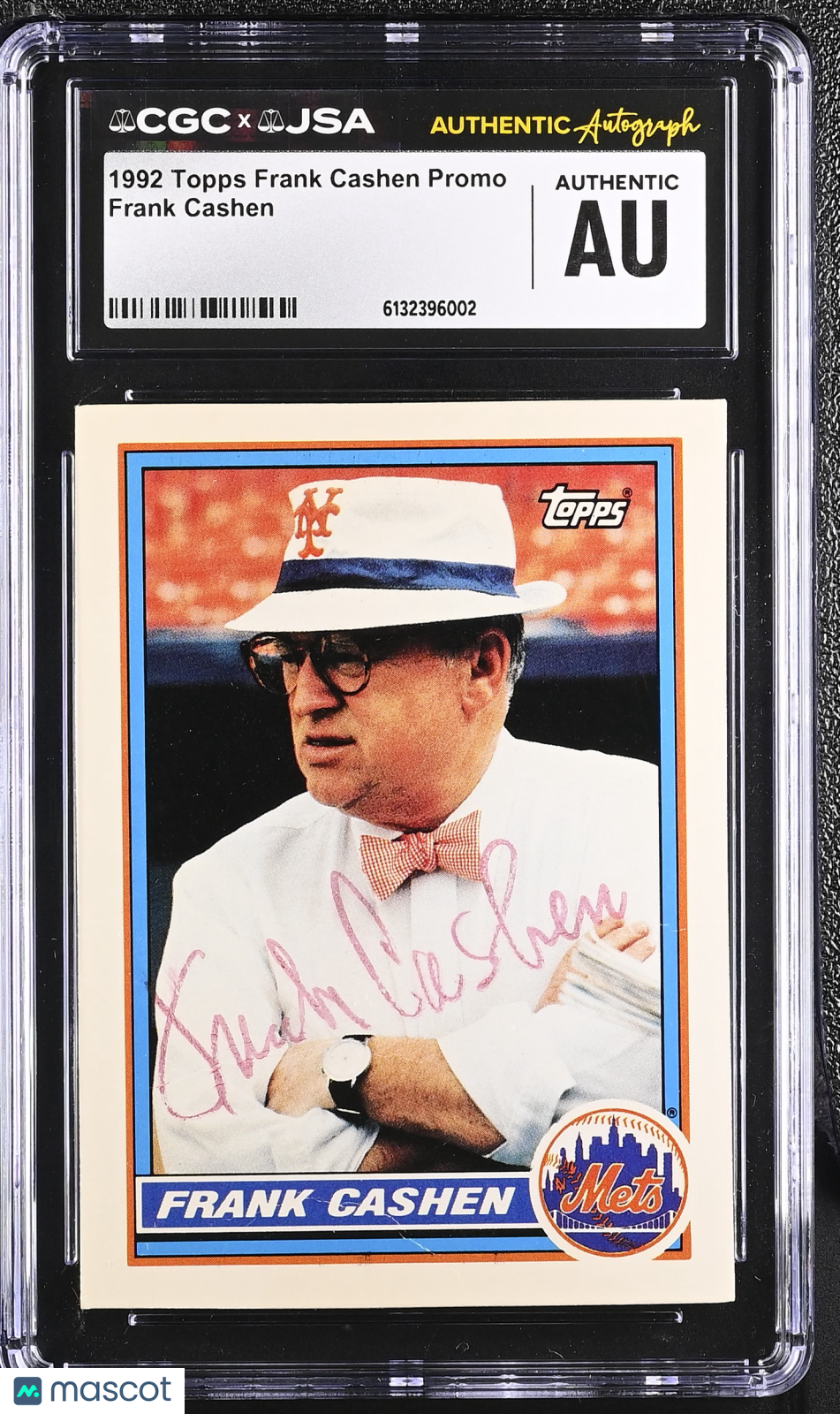 1992 Topps Frank Cashen Auto Autograph Promo CGC Authentic JSA Mets
