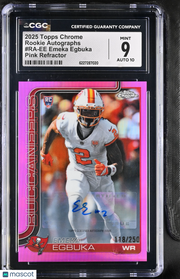 2025 Topps Chrome Emeka Egbuka Pink /250 Rookie Auto #RA-EE CGC 9 Buccaneers