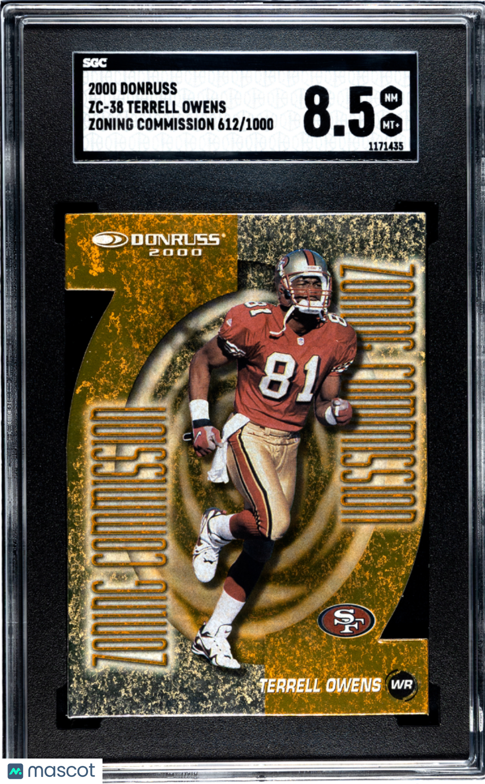 2000 Donruss Terrell Owens Zoning Commission 612/1000 #ZC-38 SGC 8.5 49ers