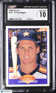 1989 Score Craig Biggio Rookie #237 CGC 10 Houston Astros