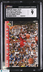 1994-95 Upper Deck Michael Jordan '92-93 Reprints #453 CGC 9 Chicago Bulls