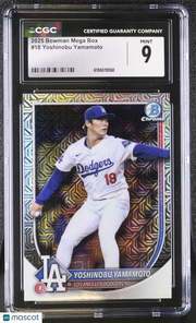 2025 Bowman Mega Box Yoshinobu Yamamoto #18 CGC 9 Los Angeles Dodgers