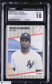 1989 Fleer Update Deion Sanders #U-53 CGC 10 New York Yankees