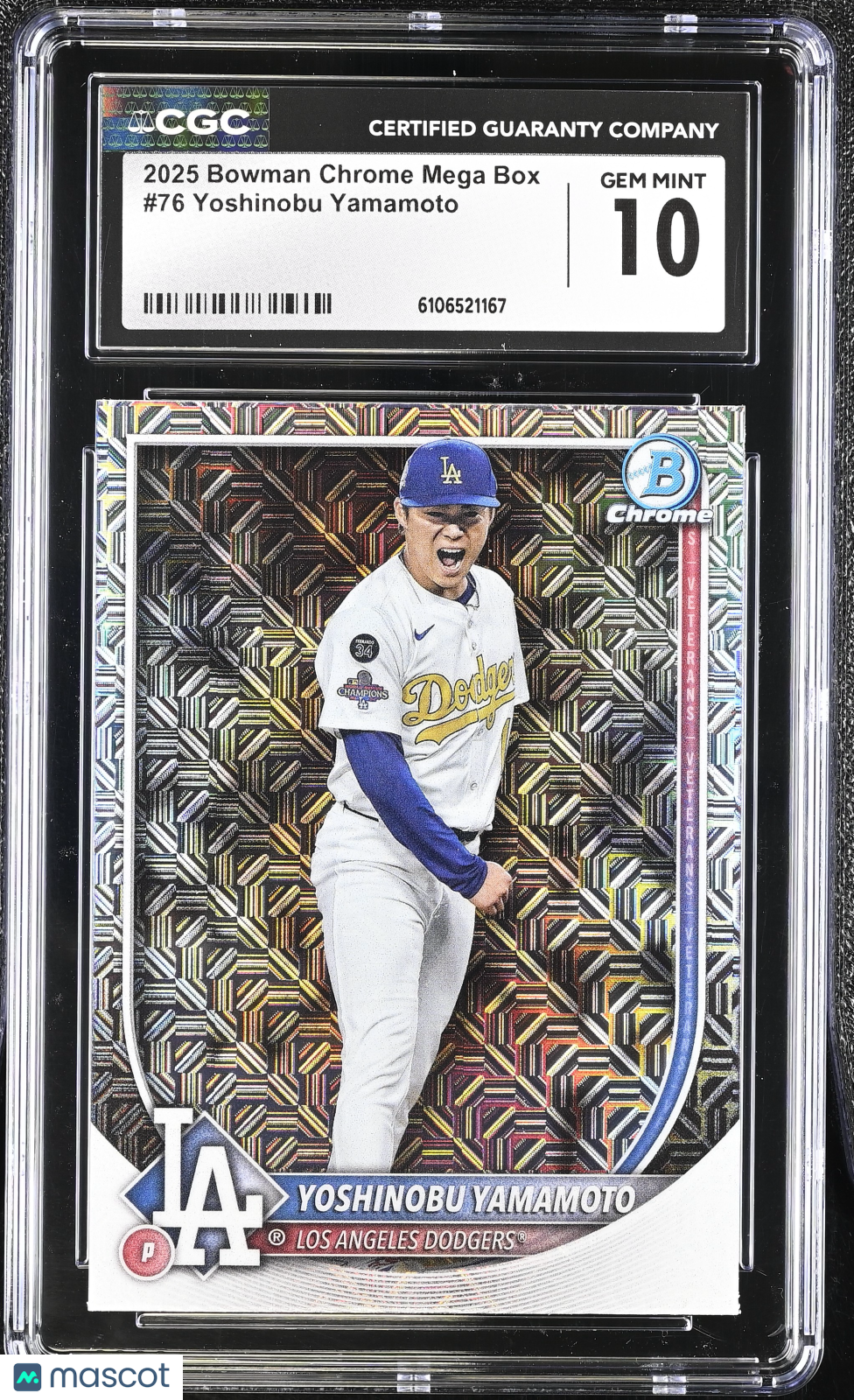 2025 Bowman Chrome Mega Box Yoshinobu Yamamoto #76 CGC 10 Los Angeles Dodgers