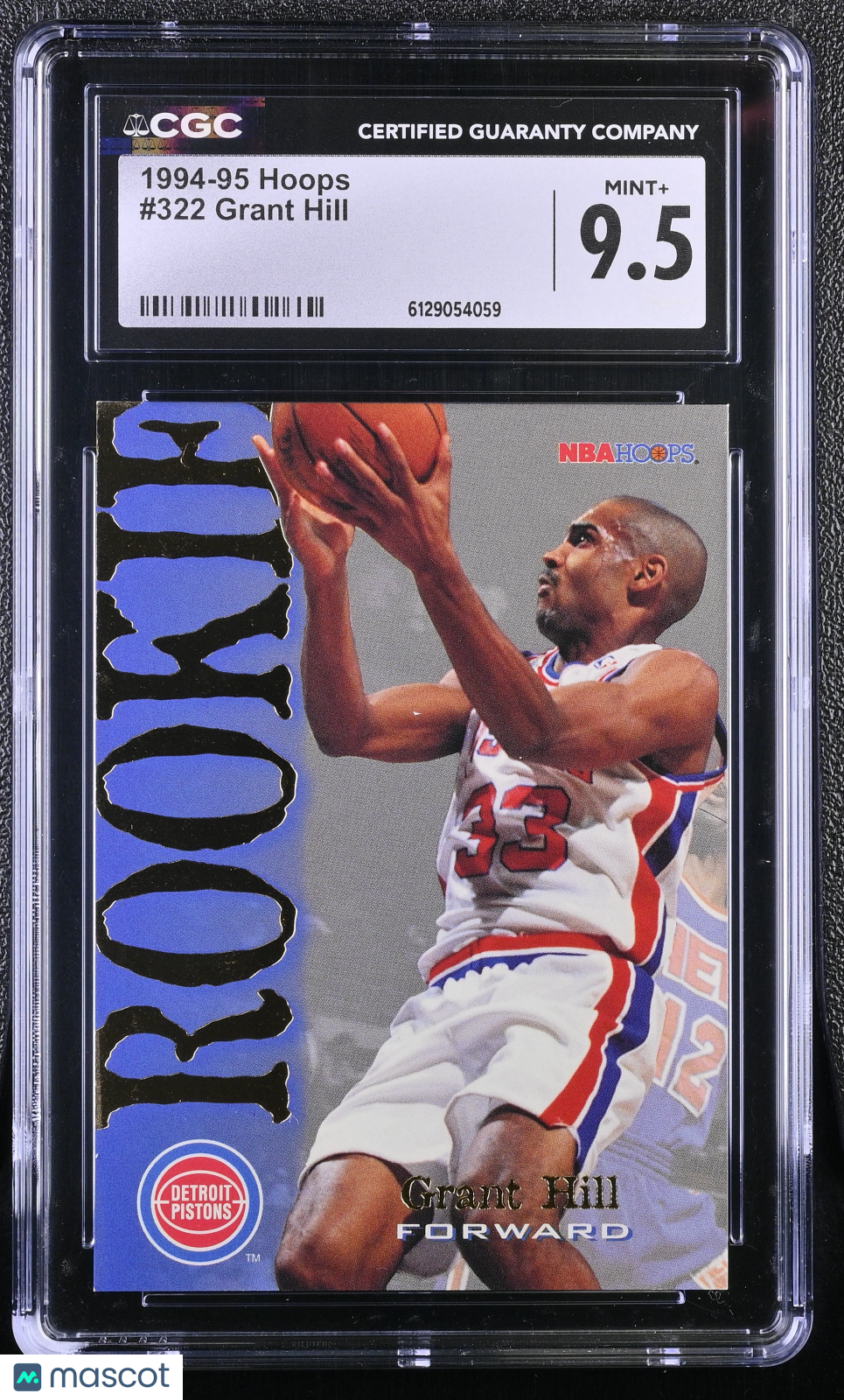 1994-95 Hoops Grant Hill Rookie #322 CGC 9.5 Detroit Pistons
