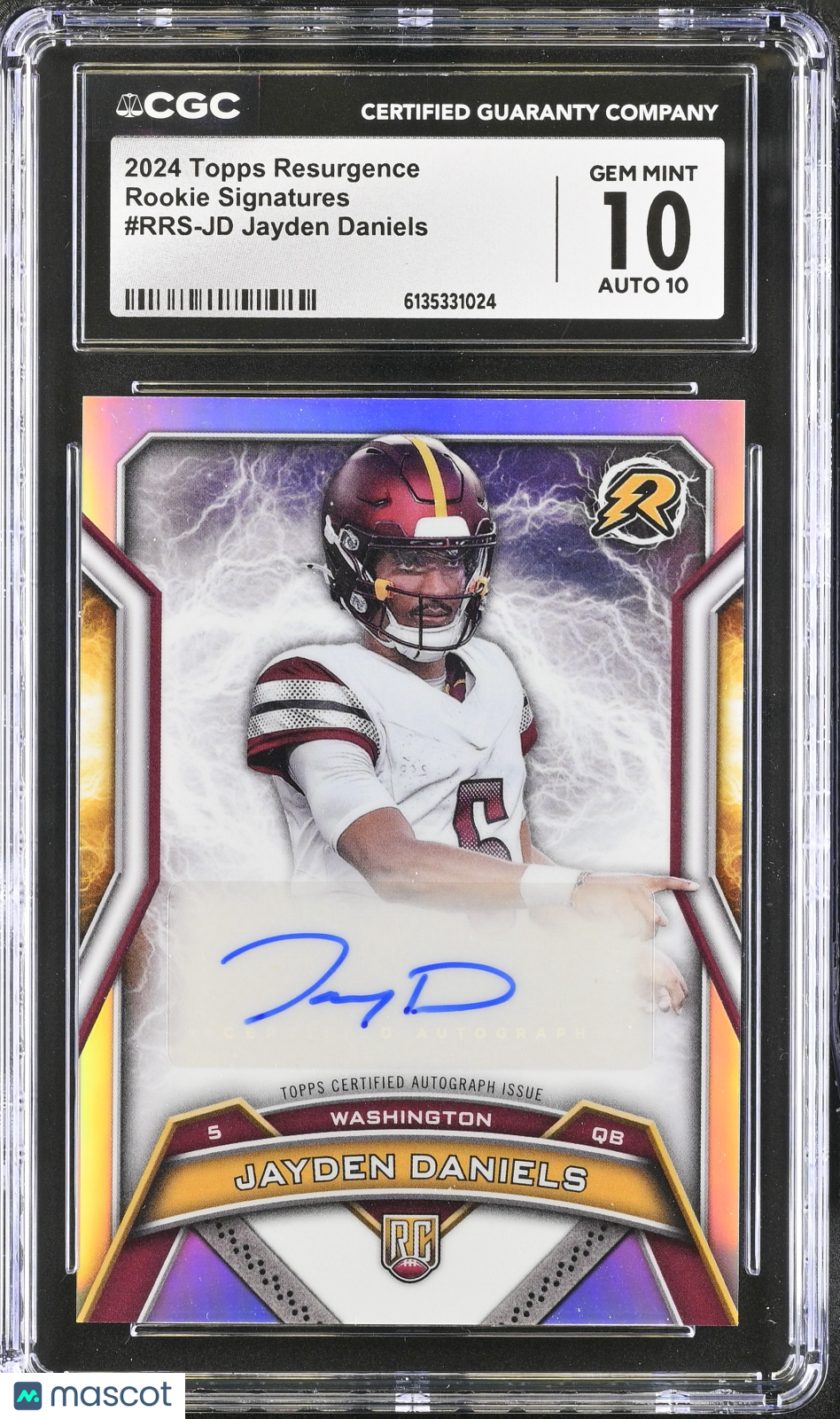 2024 Topps Resurgence Jayden Daniels Rookie Signatures #RRS-JD CGC 10 Commanders