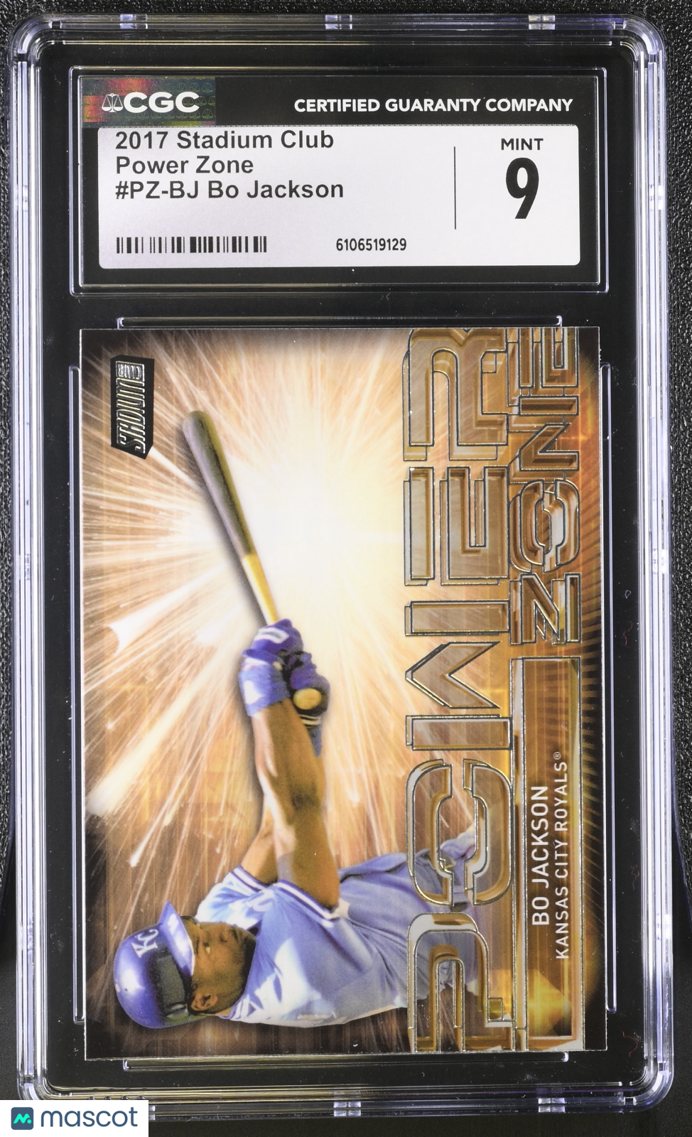 2017 Stadium Club Bo Jackson Power Zone #PZ-BJ CGC 9 Kansas City Royals