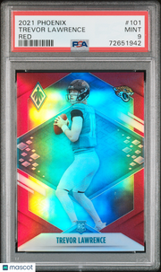 2021 Panini Phoenix Trevor Lawrence Red /250 Rookie #101 PSA 9 Jaguars
