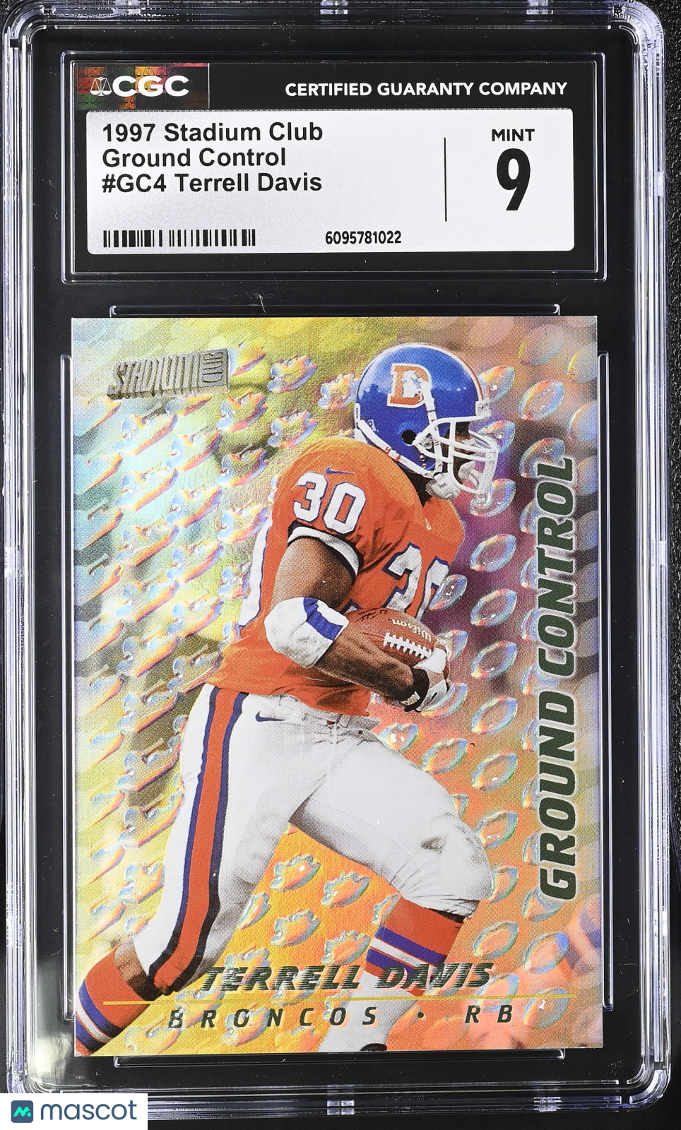 1997 Stadium Club Terrell Davis #GC4 Ground Control CGC 9