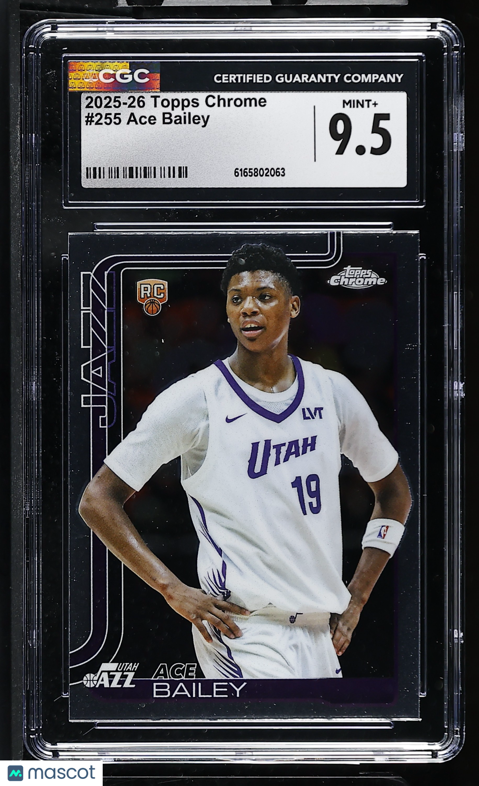 2025-26 Topps Chrome Ace Bailey Rookie #255 CGC 9.5 Utah Jazz