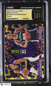 2024-25 Donruss Optic Wembanyama Robinson Purple Illusions #5 CGC 10 Pristine