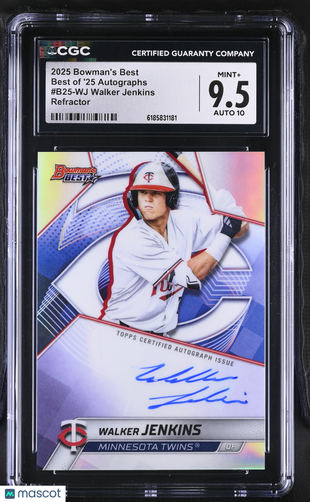 2025 Best Walker Jenkins Refractor Rookie Best of '25 Auto B25-WJ CGC 9.5 Twins