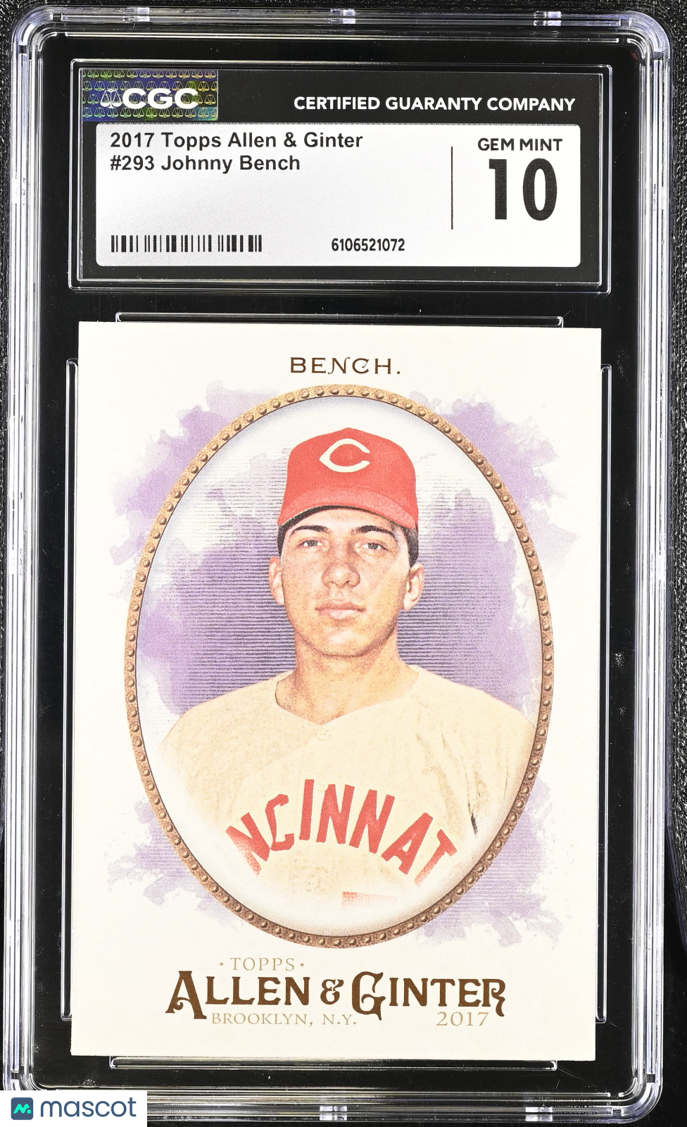 2017 Topps Allen & Ginter Johnny Bench #293 CGC 10 Cincinnati Reds