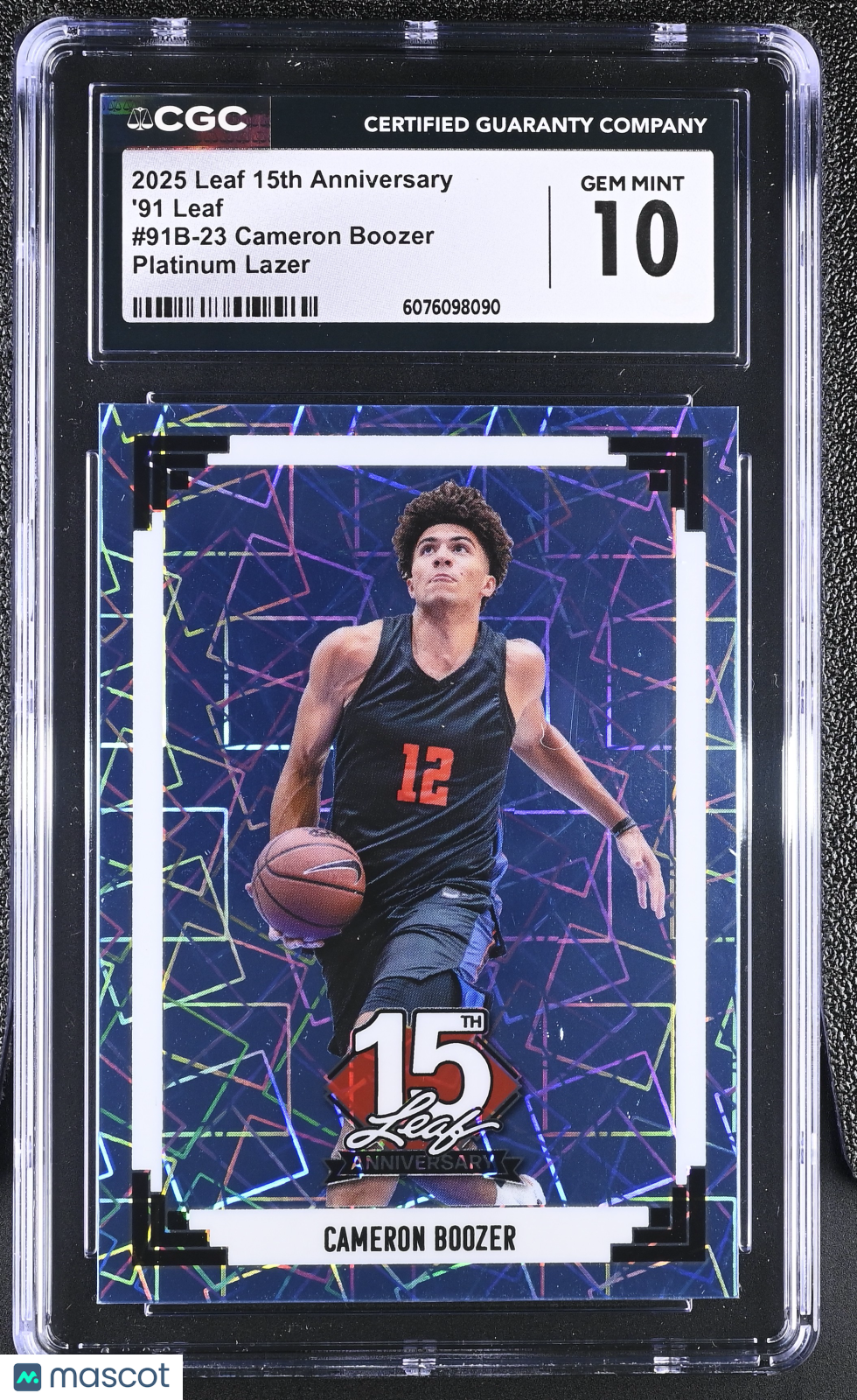 2025 Leaf 15th Anniversary Cameron Boozer Platinum Lazer /5 Rookie CGC 10 Duke