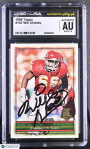 1996 Topps Will Shields Auto Autograph #193 CGC Authentic JSA Kansas City Chiefs
