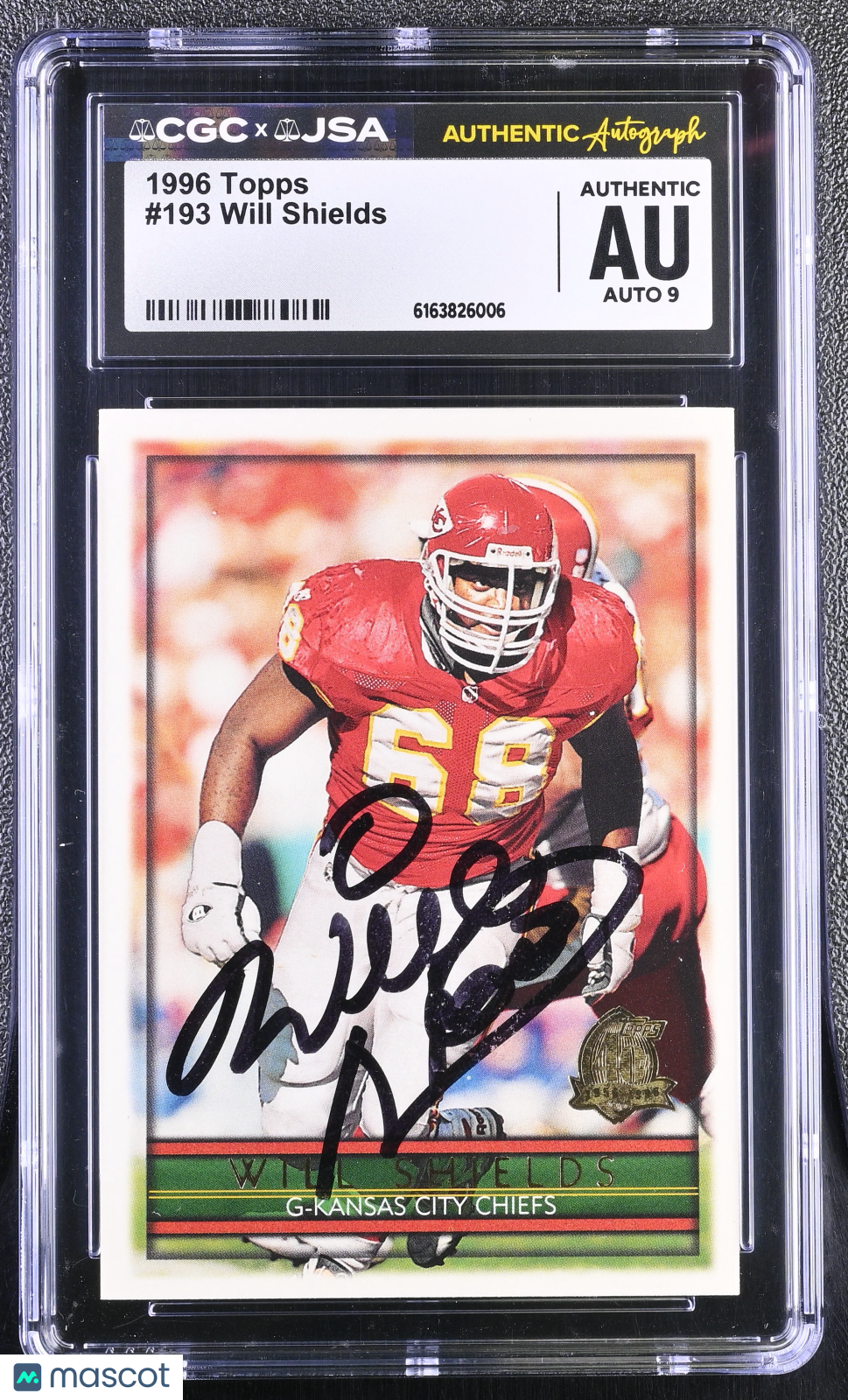 1996 Topps Will Shields Auto Autograph #193 CGC Authentic JSA Kansas City Chiefs