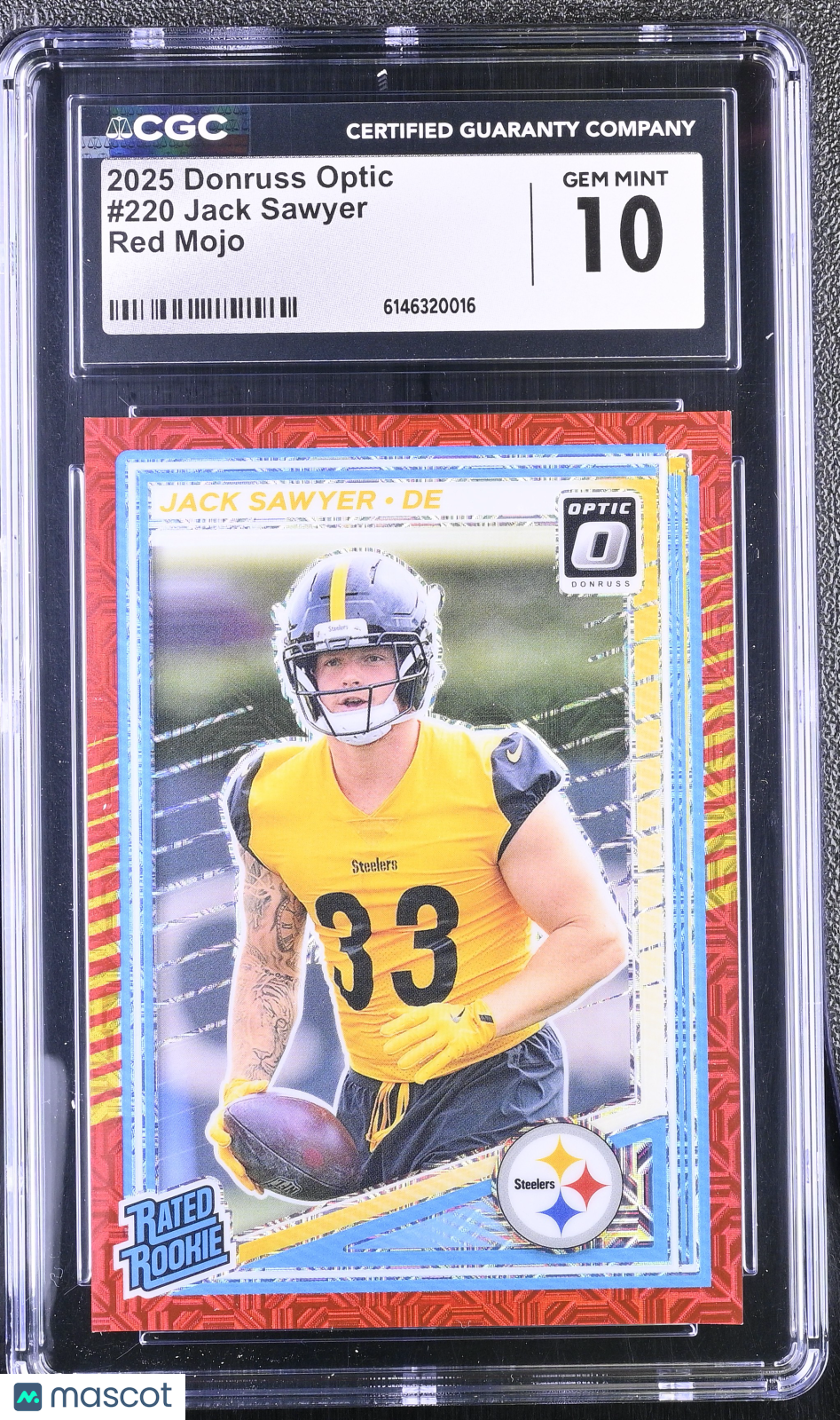 2025 Donruss Optic Jack Sawyer Red Mojo Rookie #220 CGC 10 Pittsburgh Steelers