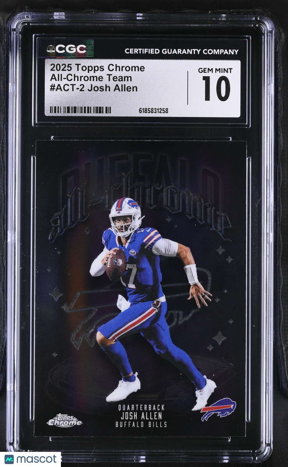 2025 Topps Chrome Josh Allen All-Chrome Team #ACT-2 CGC 10 Buffalo Bills