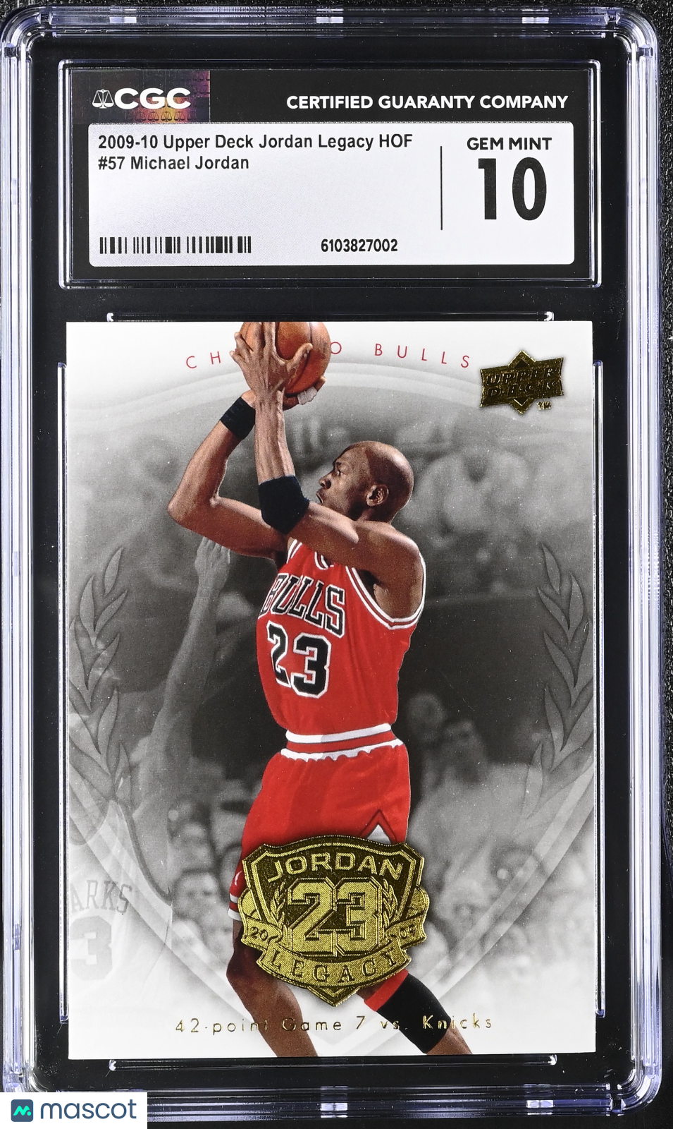 2009-10 Upper Deck Jordan Legacy Hof Michael Jordan #57 CGC 10 Chicago Bulls