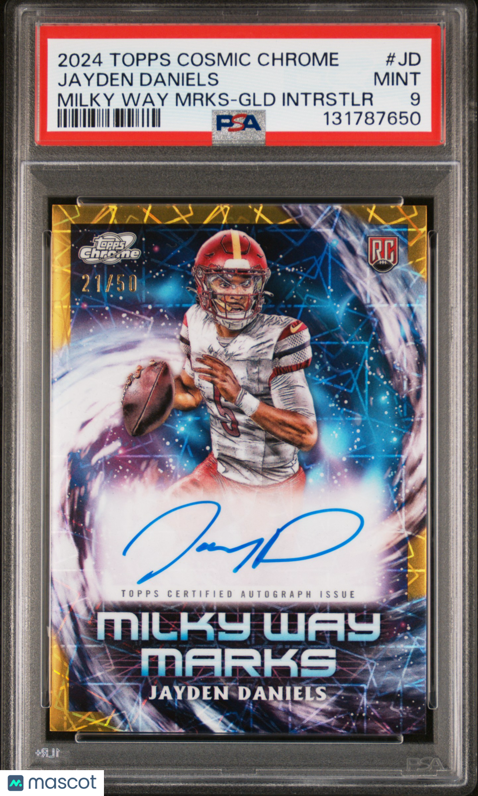 2024 Topps Cosmic Chrome Milky Way Jayden Daniels Gold Auto /50 Rookie #JD PSA 9