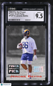 1993 Pro Set Power Jerome Bettis Rookie Power Draft Picks #PDP14 CGC 9.5 Rams