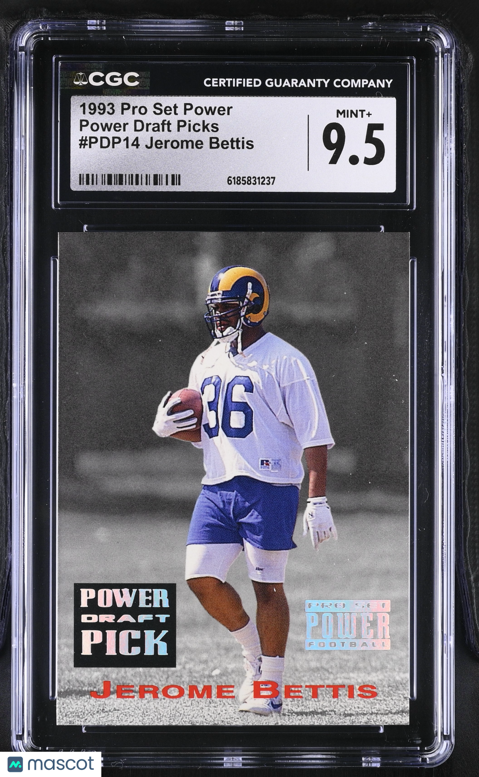 1993 Pro Set Power Jerome Bettis Rookie Power Draft Picks #PDP14 CGC 9.5 Rams