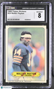 1983 Topps Stickers Walter Payton #24 CGC 8 Chicago Bears