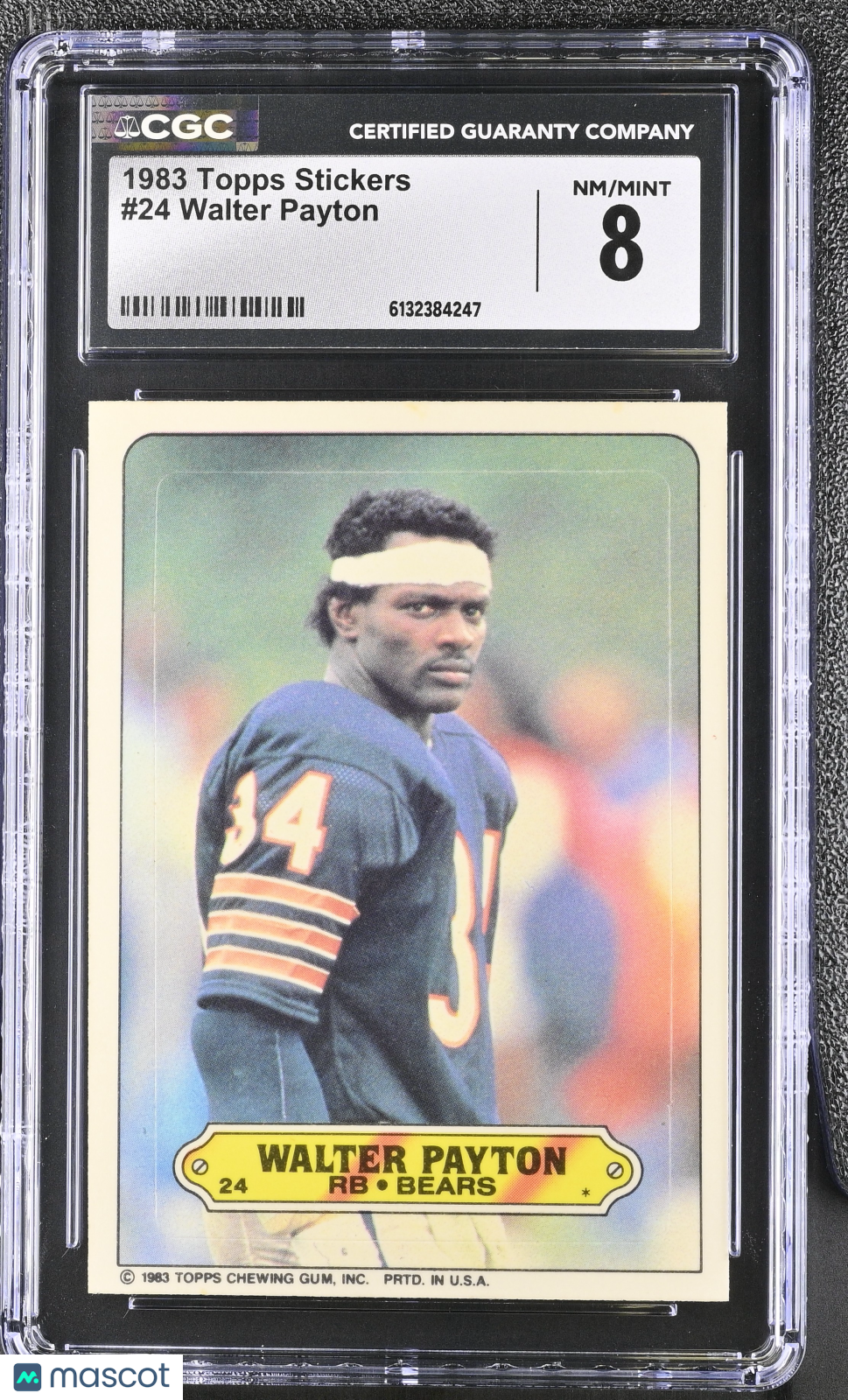 1983 Topps Stickers Walter Payton #24 CGC 8 Chicago Bears
