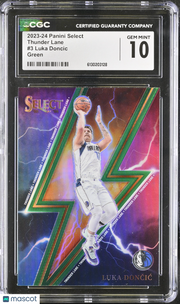 2023-24 Panini Select Luka Doncic Green Thunder Lane #3 CGC 10 Dallas Mavericks