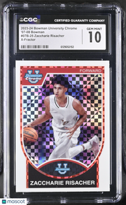 2023-24 Bowman University Chrome Zaccharie Risacher X-Fractor Rookie CGC 10