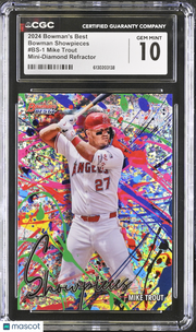 2024 Best Mike Trout Mini-Diamond Refractor Bowman Showpiece #BS-1 CGC 10 Angels