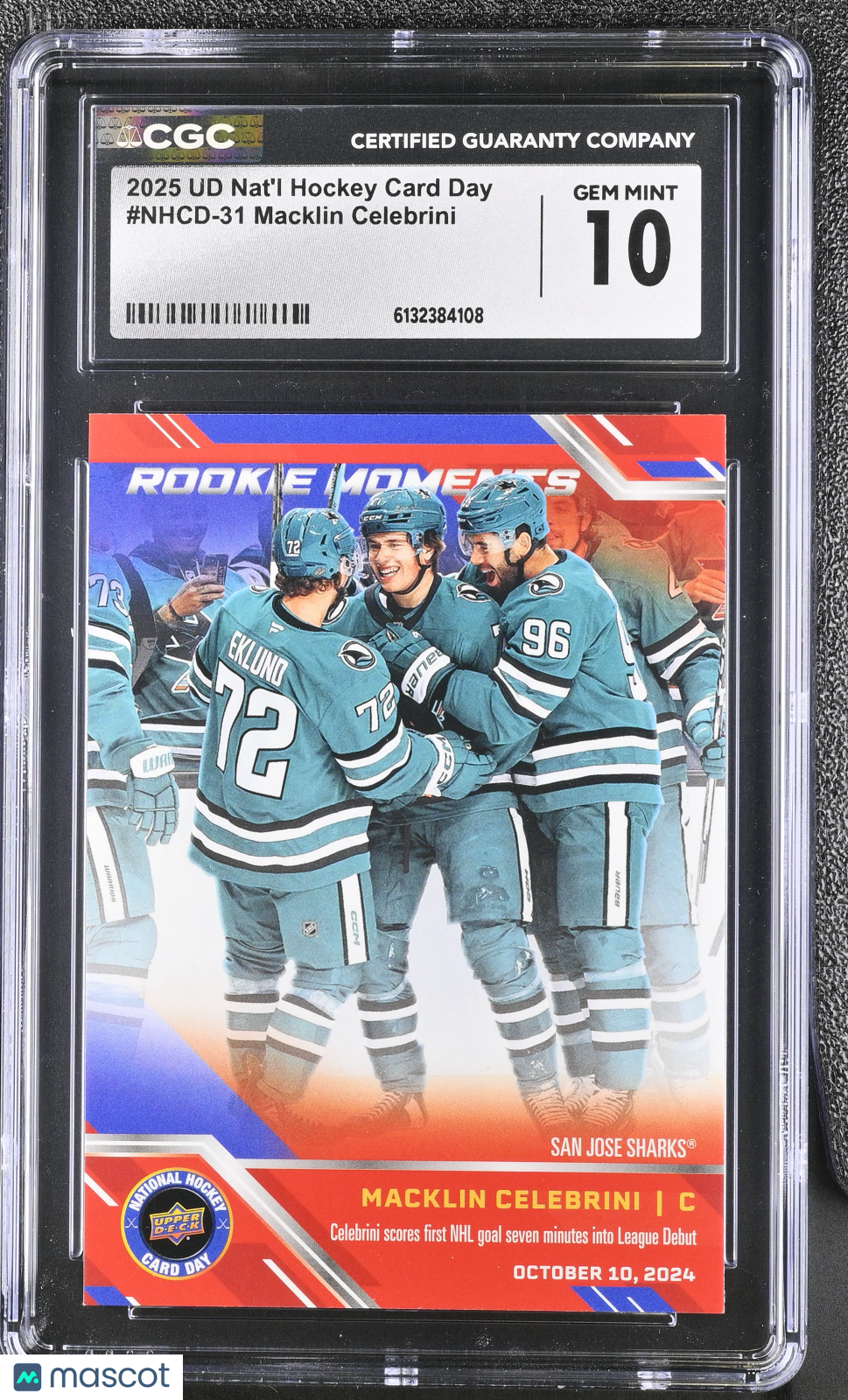 2025 UD Nat'l Hockey Card Day Macklin Celebrini #NHCD-31 CGC 10 San Jose Sharks