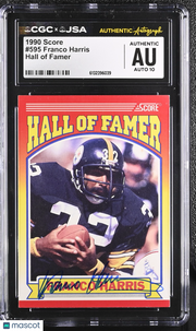 1990 Score Franco Harris Auto Autograph Hall of Famer CGC Authentic Steelers