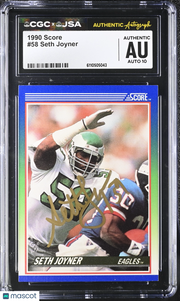 1990 Score Seth Joyner Autograph #58 CGC Authentic JSA Philadelphia Eagles
