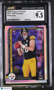 2025 Topps Chrome Will Howard Refractor Rookie #321 CGC 9.5 Pittsburgh Steelers