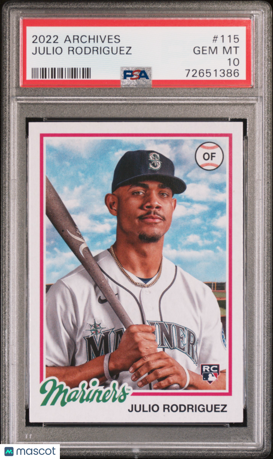 2022 Topps Archives Julio Rodriguez Rookie #115 PSA 10 Seattle Mariners