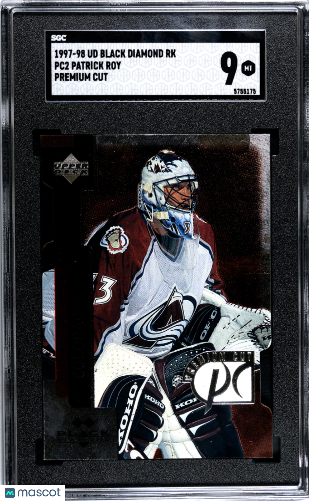 1997 Upper Deck Black Diamond Patrick Roy #PC2 Premium Cut SGC 9