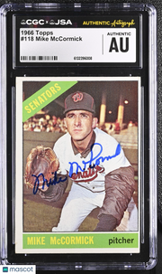1966 Topps Mike McCormick Auto Autograph #118 CGC Authentic JSA Senators