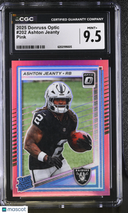 2025 Donruss Optic Ashton Jeanty Pink Rookie #202 CGC 9.5 Las Vegas Raiders