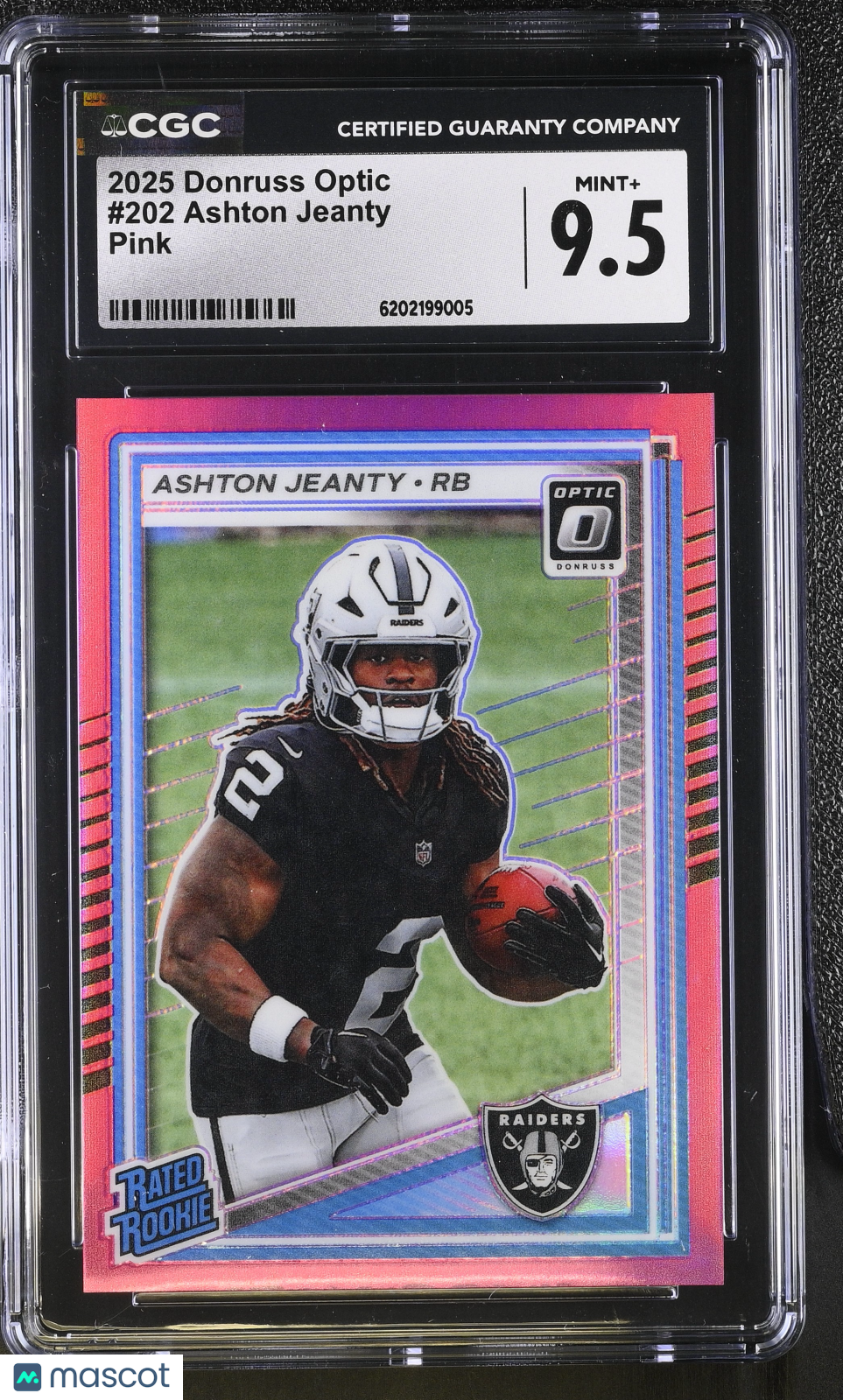 2025 Donruss Optic Ashton Jeanty Pink Rookie #202 CGC 9.5 Las Vegas Raiders