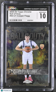 2025-26 Topps Chrome Cooper Flagg Rookie Ball of Duty #BD-21 CGC 10 Mavericks